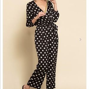 Lucca Couture Amiyah Polkadot Jumpsuit size XS